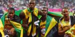 Jamajska sztafeta 4x100 m w Londynie zdobyła olimpijskie złoto. Od lewej Yohan Blake, Usain Bolt, Nesta Carter, Michael Frater