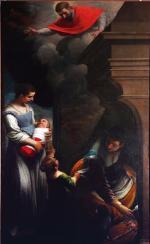Dziewczynka dostrzega świętego, niemowlę odzyskuje wzrok, kocur mruczy. „Cud św. Karola Boromeusza”.