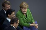 Kanclerz Angela Merkel na wczorajszym nadzwyczajnym posiedzeniu Bundestagu 