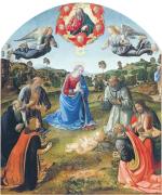 Cosimo Rosselli (1439 – 1507) „Adoracja Dzieciątka Jezus”, ok. 1480, tempera na drewnie