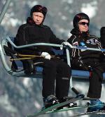 Władimir Putin i Dmitrij Miedwiediew na nartach w Soczi 