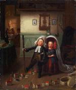  Johann Peter Hasenclever,  „Die Pfarrerskinder” (Dzieci pastora): pocieszne kukiełki, świadome  pozycji ojca