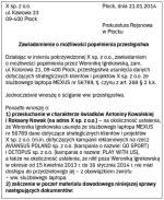 Wzór zawiadomienia prokuratury o możliwości popełnienia przestępstwa określonego w art. 268 §2 z kodeksu karnego