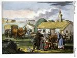 Tatarzy krymscy na angielskiej rycinie z połowy XIX wieku. Jak widać, życie mało koczownicze