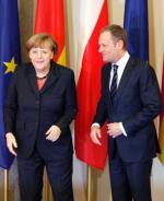 Angela Merkel i Donald Tusk w czasie konsultacji  w Warszawie 