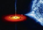 Gdyby nas tak wessała czarna dziura, nie byłoby przyjemnie...  Na zdjęciu: Cygnus X 1  spożywa pobliską gwiazdę