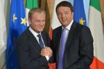 Tusk i Renzi na poniedziałkowej konferencji prasowej w Rzymie