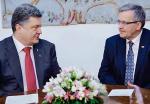 Prezydent Ukrainy Petro Poroszenko w czasie wczorajszego spotkania w Belwederze z Bronisławem Komorowskim