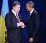 Poroszenko i Obama w trakcie warszawskiego spotkania