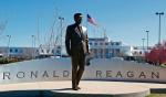 Pomnik prezydenta wita przybyszów lądujących na Ronald Reagan Washington National Airport w Waszyngtonie: wstęp do Ameryki