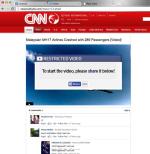 Spreparowana strona udająca portal CNN. Wideo ma przedstawiać ostatnie chwile lotu MH17. Jednak aby je obejrzeć trzeba rozesłać „łańcuszek” dalej wśród swoich znajomych na Facebooku.