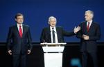 Jarosław Kaczyński będzie mógł zrobić  ze swoimi partnerami wszystko,  co będzie chciał. Na zdjęciu:  szef PiS ze Zbigniewem Ziobro (z lewej)  i Jarosławem Gowinem