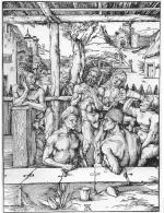 Albrecht Dürer, „Łaźnia męska”, drzeworyt, 1496–1497