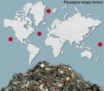 Gigantyczne skupisko plastiku na Oceanie Spokojnym,  wykryte w 1997 roku, zajmuje ponad 3 mln km kw. Nieco mniejsze powstało w 2011 roku po tsunami, jakie uderzyło w Japonię. Inwazja plastiku dotarła już na Atlantyk i zbliża się do Oceanu Arktycznego.