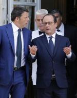 Do wyboru Tuska przyczynił się włoski premier Matteo Renzi, promując włoską socjalistkę  na szefową unijnej dyplomacji. Na zdjęciu podczas sobotniego spotkania socjalistów  z prezydentem Francji Francois Hollandem 