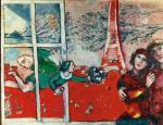 Wszyscy kojarzą Chagalla, u którego krowy i skrzypkowie latają nad cerkwiami i bóżnicami Mińska. Ale kiedy wyjechał w 1923 roku do Francji,w tle pojwiła się wieża Eiffla 