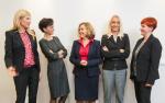 O karierach kobiet dyskutowały znane polskie menedżerki (od lewej): Jolanta Augustyniak, Aneta Podyma, Anna Rulkiewicz, Magdalena Dulczewska i Magdalena Rogalska. 