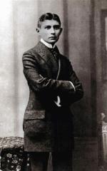 Franz Kafka, przechodzień.  Zdjęcie z roku 1906