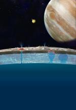 Księżyc Jowisza Europa ma pod powierzchnią  ocean słonej wody,  a w atmosferze tlen