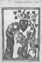 Etos rycerski jest najlepszym antidotum na kulturę macho – uważają autorki. Na rycinie: Konrad von Limpurg  i jego pani. Codex Manesse, początek  XIV wieku 