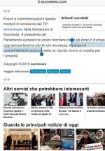 Oto kilka przypadków użycia sformułowania „polskie obozy”: we włoskojęzycznej wersji serwisu euronews