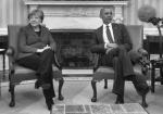 Decyzja Baracka Obamy o rozmieszczeniu baz amerykańskich w Polsce zależy od stanowiska takich państw jak Niemcy  – uważa rozmówca „Rzeczpospolitej”. Na zdjęciu: wizyta Angeli Merkel  w Waszyngtonie 9 lutego 2015 r. 