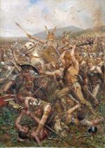 Bitwa w Lesie Teutoburskim, obraz pędzla Otto Alberta Kocha, 1909