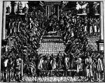 Sejm lubelski, 1569: Zygmunt August na tronie, senatorowie na ławach,  panowie szlachta wkoło 