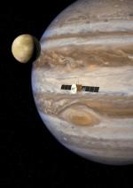 Sonda JUICE badająca księżyce Jowisza widziana oczami artysty z naukowego zespołu ESA