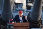 Do broni! Donald Trump przemawia z pokładu krążownika USS „Iowa” 