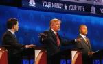 Kandydaci republikanów, od prawej:  Ben Carson, Donald Trump i Marco Rubio    