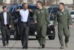 Barack Obama w amerykańskiej bazie Ramstein w Niemczech z dowódcami lotnictwa USA w Europie