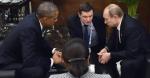 Barack Obama i Władimir Putin w czasie rozmowy na marginesie szczytu G20 w Antalyi 