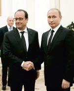 Prezydenci Francji i Rosji Françoise Hollande i Władimir Putin