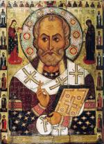 XIII-wieczna ruska ikona jasnowłosego św. Mikołaja z Myry