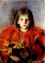 Olga Boznańska, „Dziewczynka ze słonecznikami”