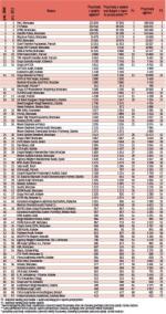 Firmy audytorskie według przychodów z audytu ogółem, dane za 2015 w tys. zł 