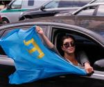 Flaga Tatarów krymskich w Kijowie