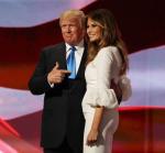 Donald Trump i jego żona, była modelka Melania na konwencji w Cleveland.