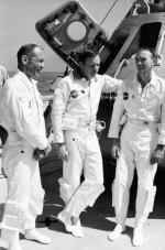 Załoga Apollo 11. Od lewej: Edwin „Buzz” Aldrin, Neil Armstrong i Michael Collins.