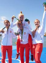 Polska brązowa czwórka od lewej Maria Springwald,  Joanna Leszczyńska, Agnieszka Kobus i Monika Ciaciuch