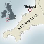 Siedziba króla artura. Do Tintagel w zachodniej Kornwalii docierały  w V i VI wieku luksusowe naczynia gliniane i szklane znad Morza Śródziemnego.