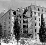 Hotel King David w Jerozolimie zniszczony w wyniku zamachu terrorystycznego przeprowadzonego przez żydowską organizację Irgun  22 lipca 1946 r.