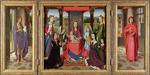 Hans Memling skromnie schowany za kolumną w „Tryptyku rodziny Donne ” ok. 1478