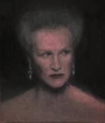 Łukasz Stokłosa,  Bez tytułu (Marquise de Merteuil, Glen Close), 2015, olej, płótno,  40 x 30 cm 