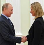 Federica Mogherini na spotkaniu z Władimirem Putinem.