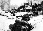 Pobojowisko na drodze Raate. Finowie unicestwili tam 44. dywizję Armii Czerwonej.
