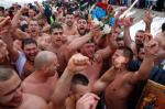 Belgrad. Serbscy wyznawcy prawosławia świętują w Dunaju uroczystość Objawienia Pańskiego AFP