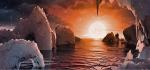 Artystyczna wizja powierzchni piątej planety – TRAPPIST-1f.