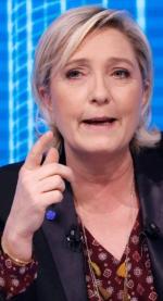 Marine Le Pen, szefowa Frontu Narodowego i europosłanka.  Zamierza zorganizować referendum  w sprawie obecności Francji  w strefie euro.